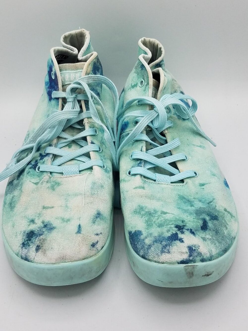 NOBULL Shoes Mens 13 Blue Aqua High Top Trainer Shadow Tie Dye Canvas Sneaker